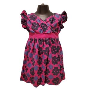 Tea Collection Pink and Blue Floral Wrap Dress